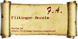 Flikinger Anzelm névjegykártya